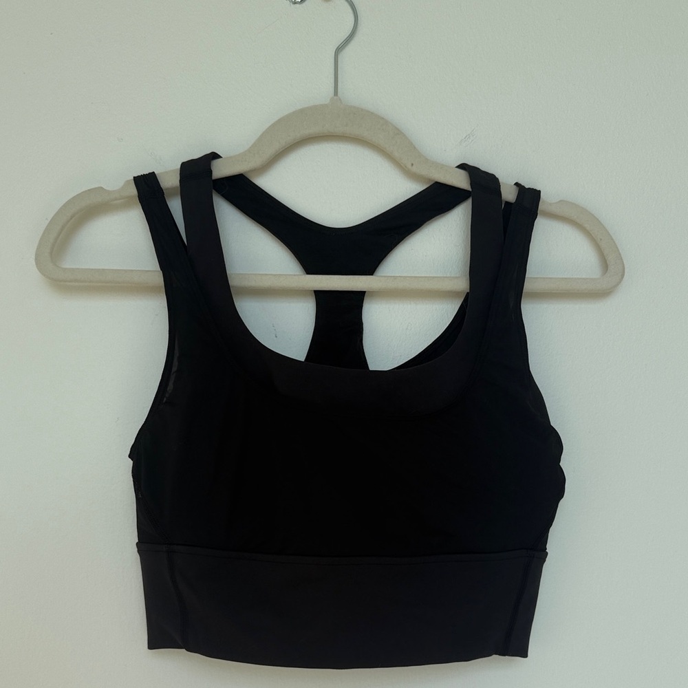 Lululemon Wunder Train Black Mesh Racerback Bra